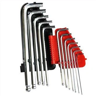 12pcs Siplemantè Long Ball Point Saten Fini Hex Key Set, SAE