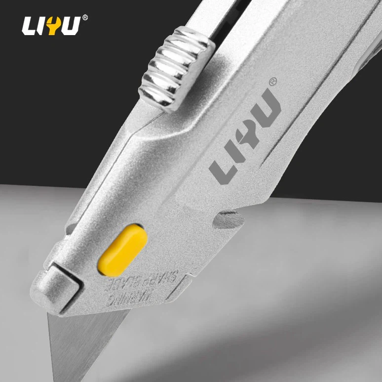 Zinc Alloy Folding Cutting Knife Utility Knife Wallpaper Knife Heavy-duty Unpacking Knife Express Knife Body With 3 Blades suppliers